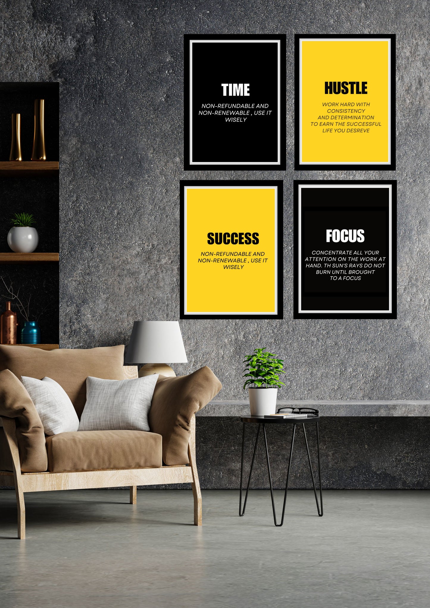 Motivational Quotes Framed Posters for Living Room Bedroom Home and Office Wall Decor