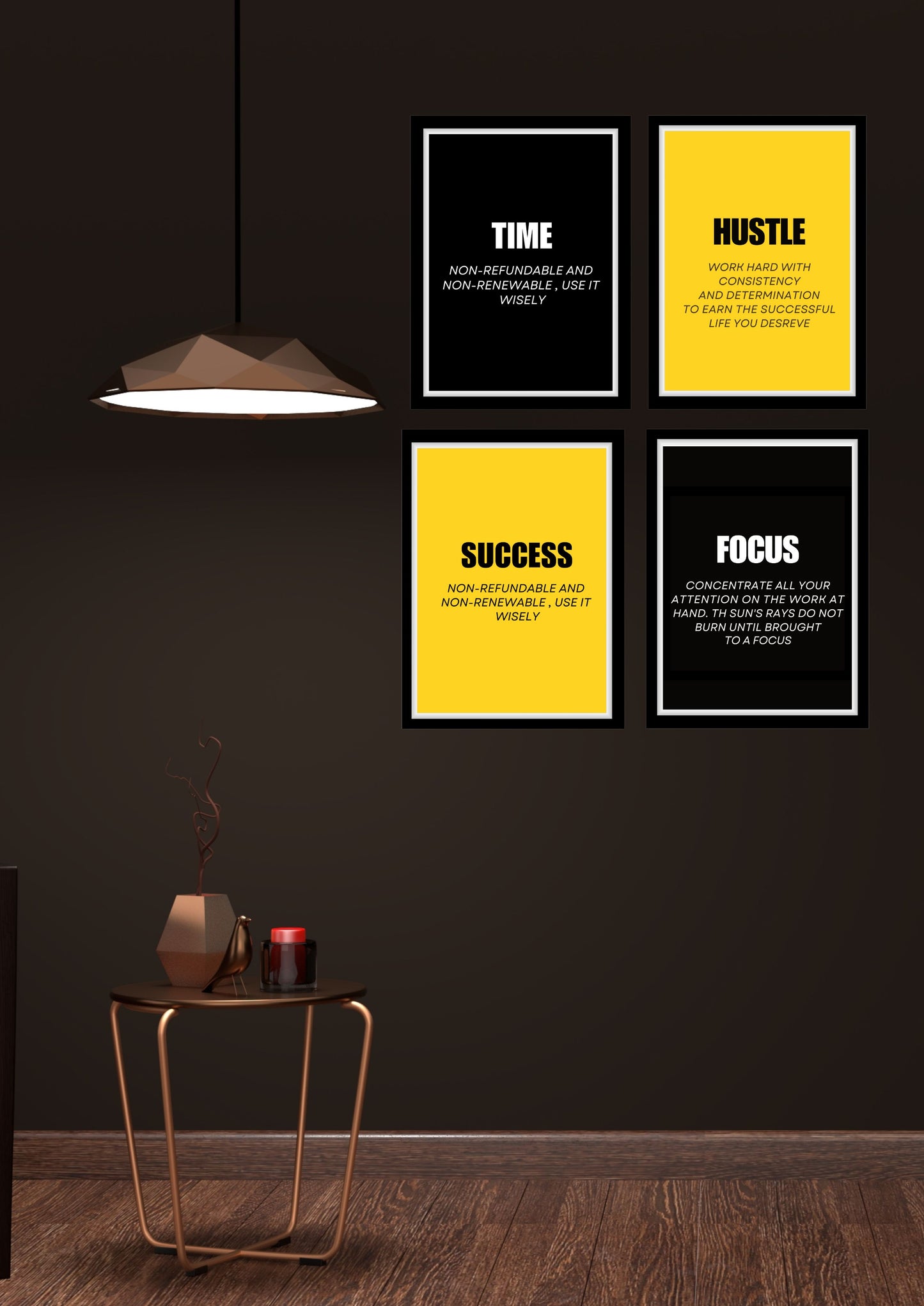Motivational Quotes Framed Posters for Living Room Bedroom Home and Office Wall Decor