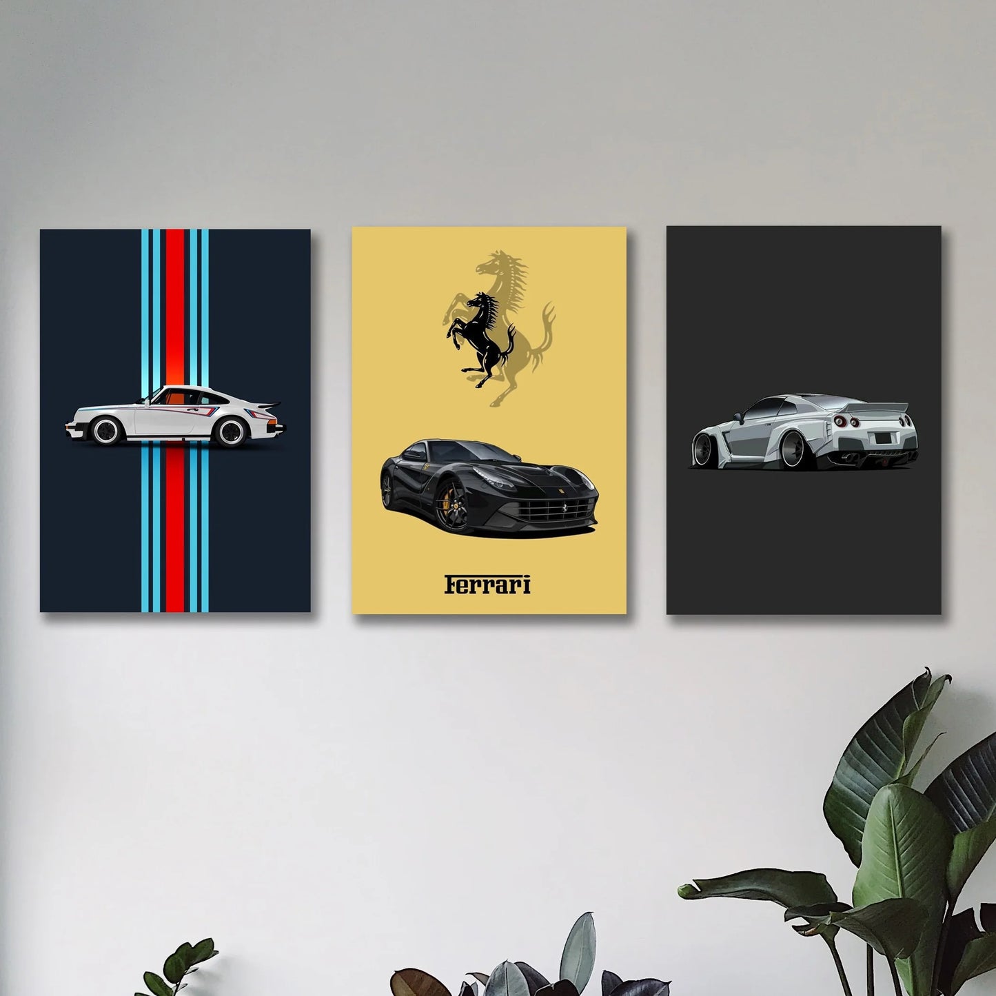 SET OF 3 | CAR ART WOODEN FRAMES | WOODEN PHOTO TILES