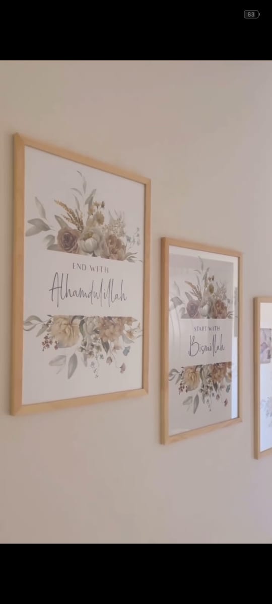 Pack of 3 Calligraphy Islamic Wall Frame set.