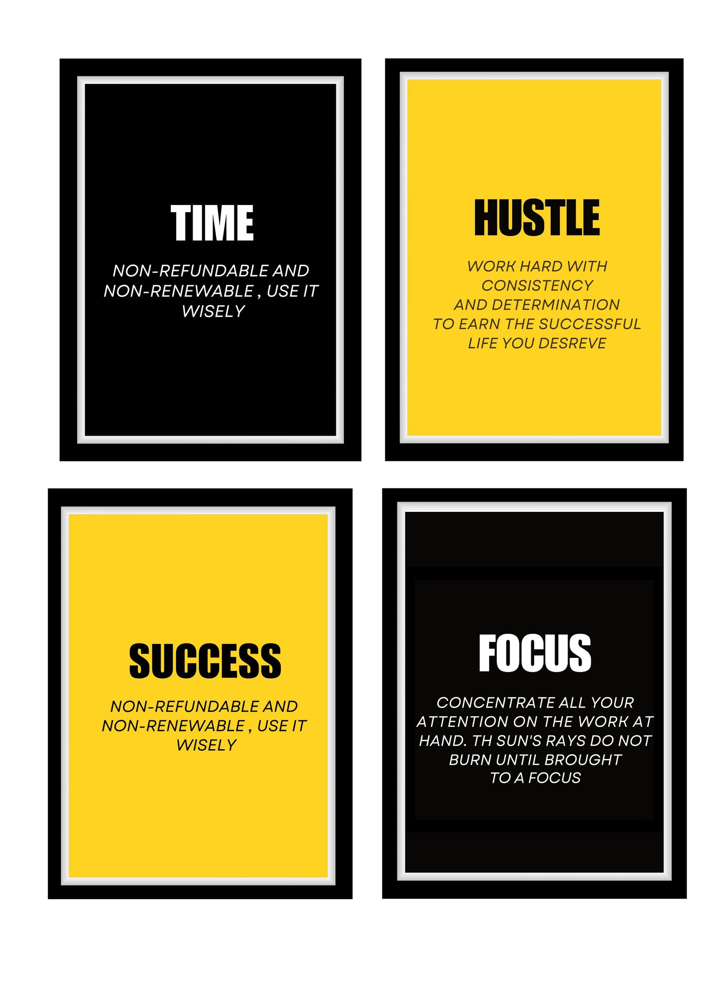 Motivational Quotes Framed Posters for Living Room Bedroom Home and Office Wall Decor