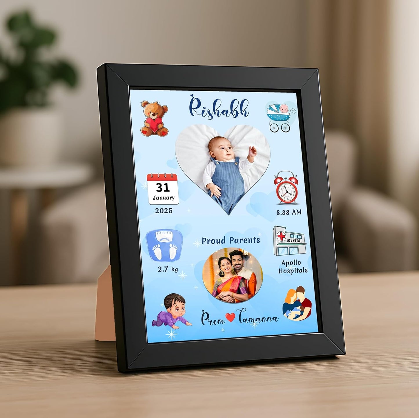 NEW BORN BABY Customized Photo Frame -Photo Frame