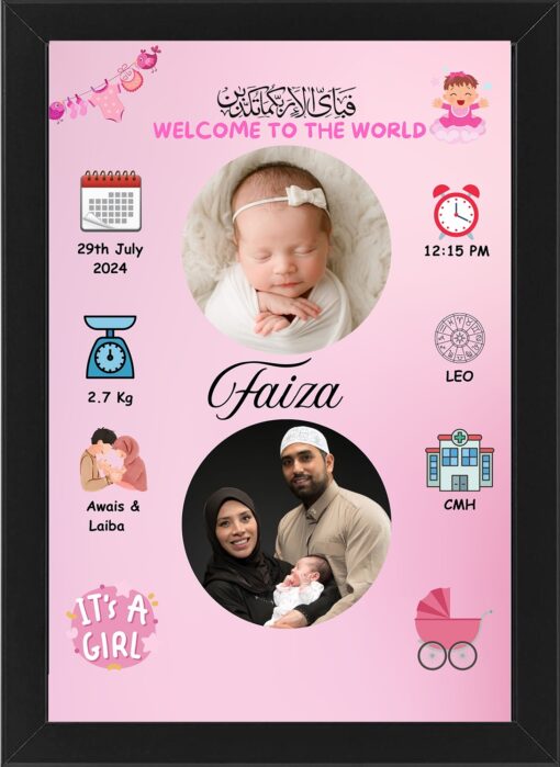 NEW BORN BABY Customized Photo Frame -Photo Frame