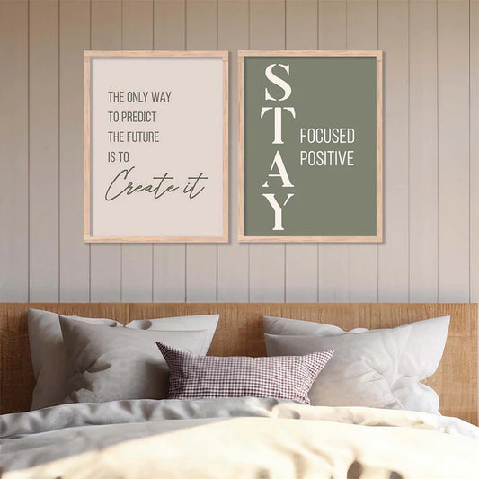 Motivational Quotes Framed Posters for Home Living Room Bedroom and Office Wall Decor Set OF 2