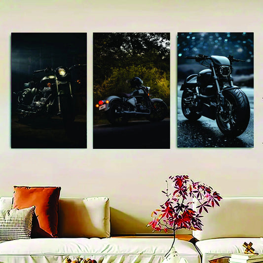 SET OF 3 | BIKE ART WOODEN FRAMES | WOODEN PHOTO TILES