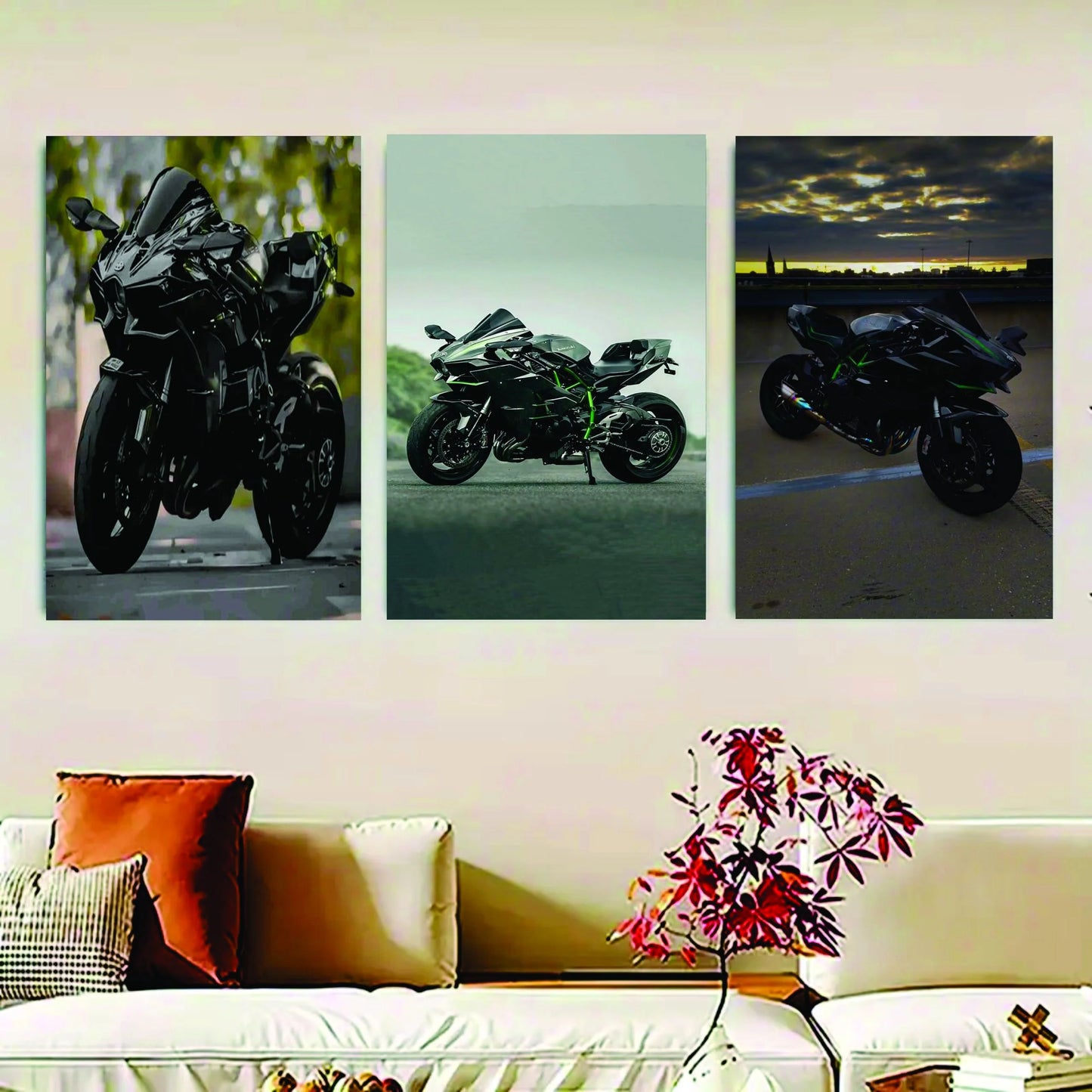 SET OF 3 | BIKE ART WOODEN FRAMES | WOODEN PHOTO TILES