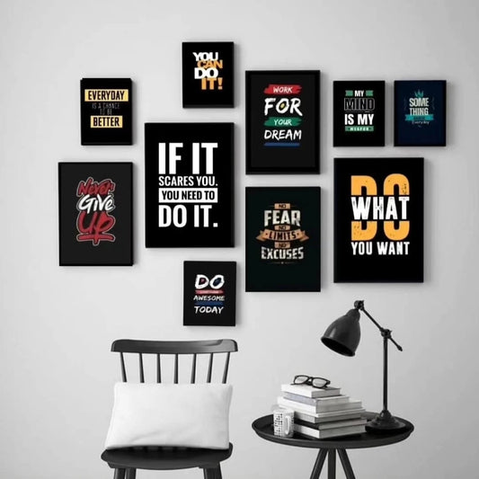 Motivational Wall Frame Qoutes - Pack OF 10 Wall Qoutes