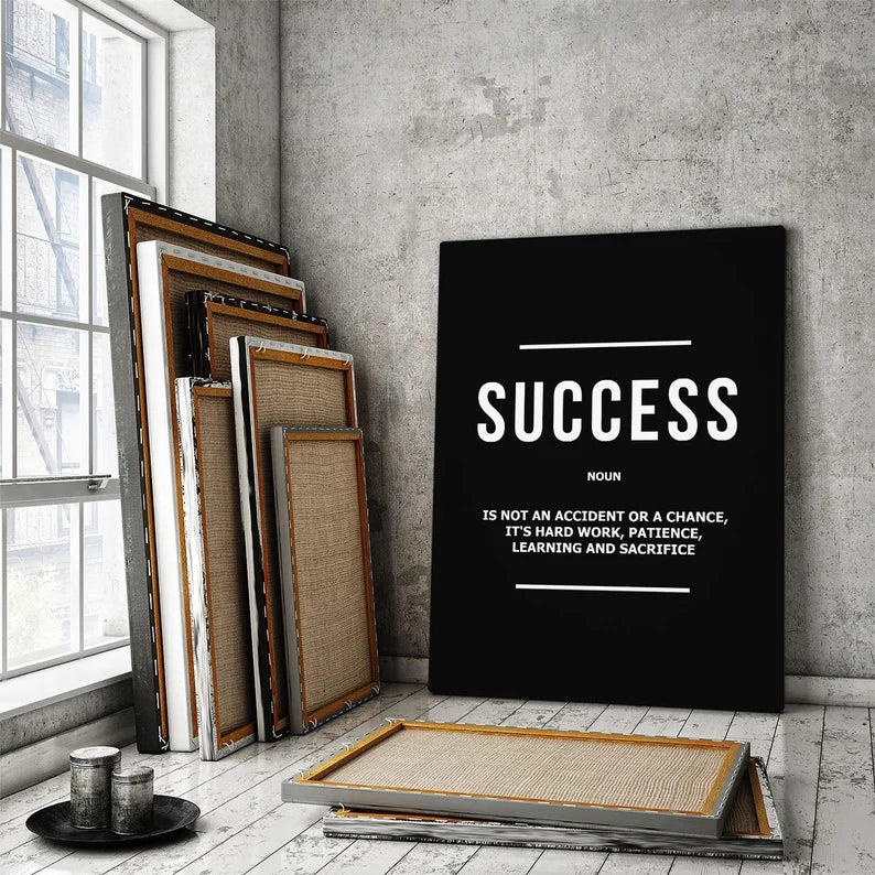 SUCCESS  Motivational Wall frame, Office Wall Decor Inspirational Wild Animal Art, Entrepreneur Quote Sign,Poster, Mindset Print