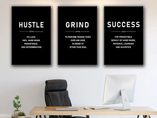 PACK OF 3  Motivational Wall frame, Office Wall Decor Inspirational Wild Animal Art, Entrepreneur Quote Sign,Poster, Mindset Print