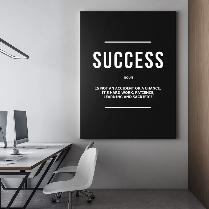 SUCCESS  Motivational Wall frame, Office Wall Decor Inspirational Wild Animal Art, Entrepreneur Quote Sign,Poster, Mindset Print